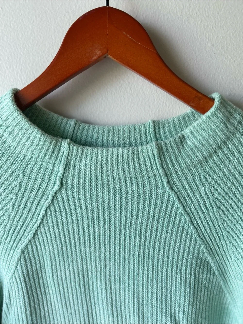 Free People Mint Green Ribbed Turtleneck Sweater